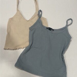Forever 21 Cream and Gray Camisole Set